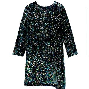 New Zara long sleeve sequin multicolor dress